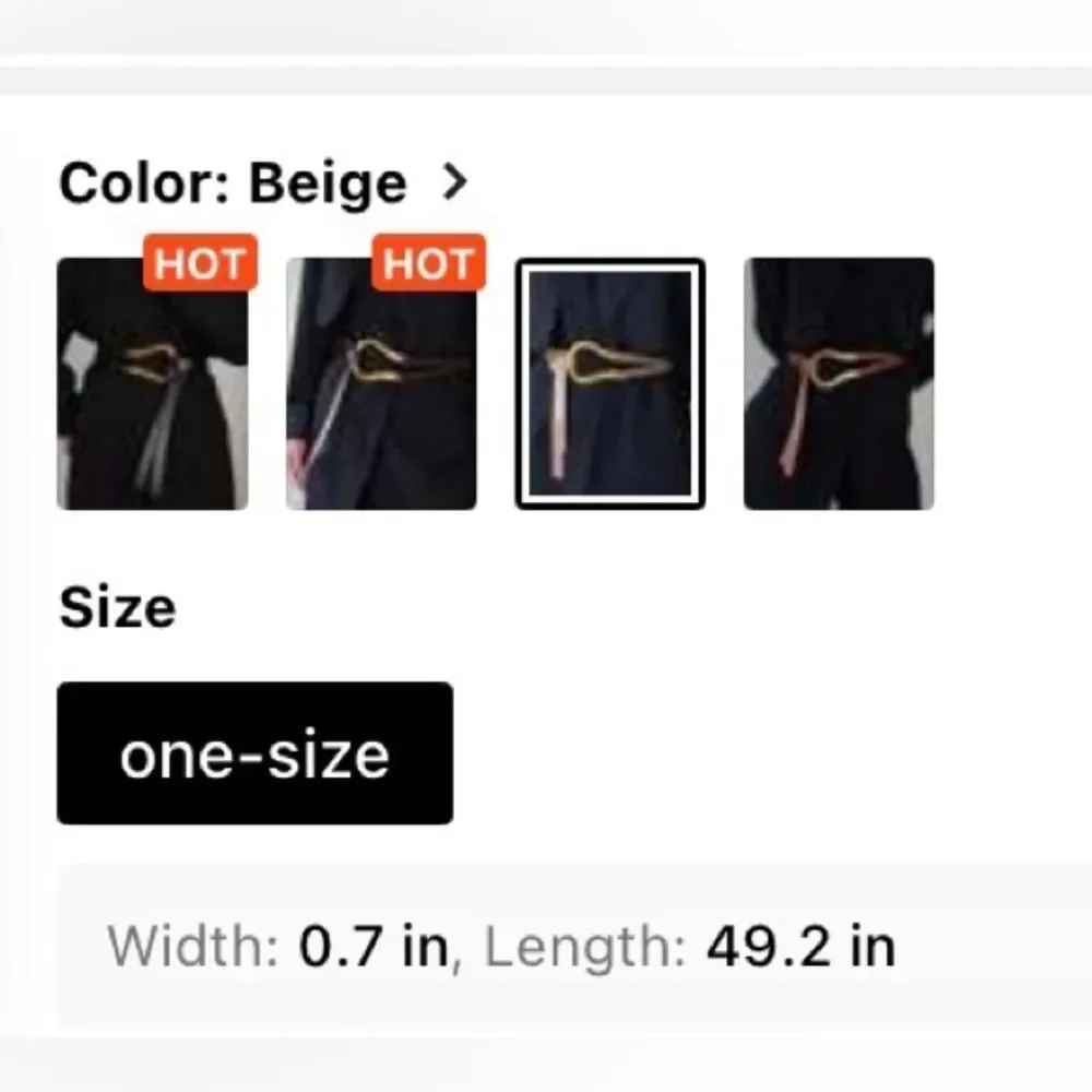 NEW! O/S BEIGE/TAN Horse-bit  Strappy Belt with Gold Loop Accent